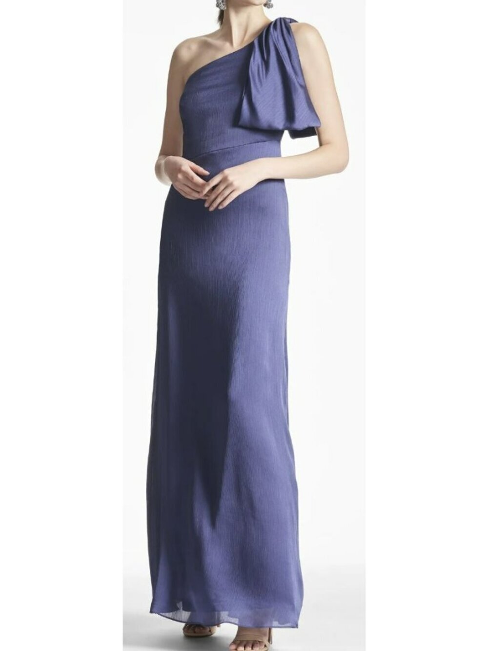 Sachin & Babi $285 Chelsea One Shoulder Bow Maxi Dress Sz 12 NWT